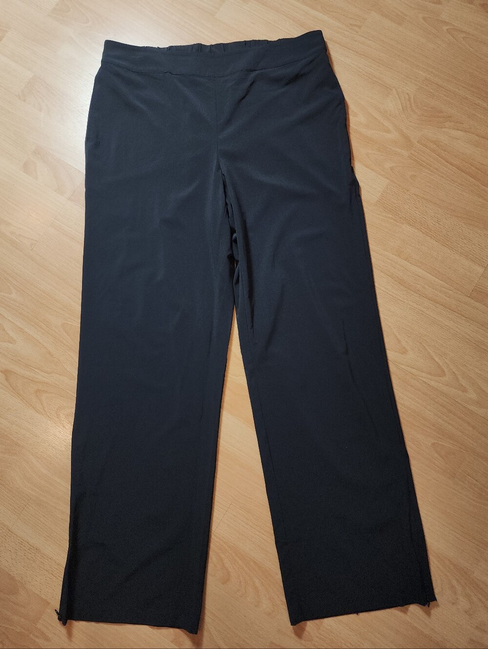 Size Large Tall J. Jill Fit Black Pants Zip Hem Pull On Pockets Travel Active